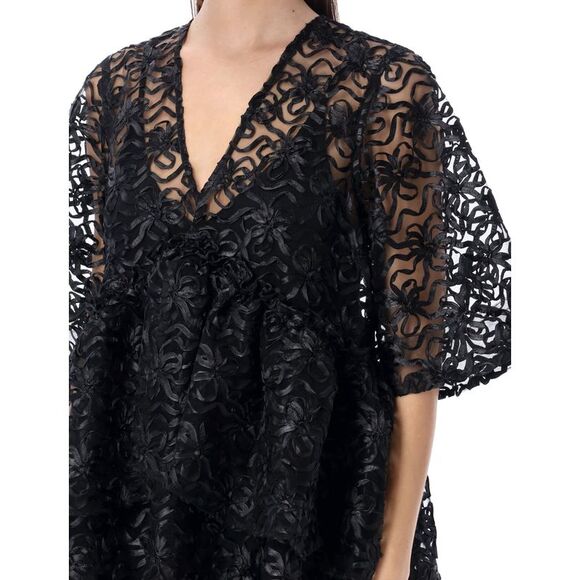 Stunning Black Ribbon Tulle Flounce Dress for Women - Picture 3 of 3